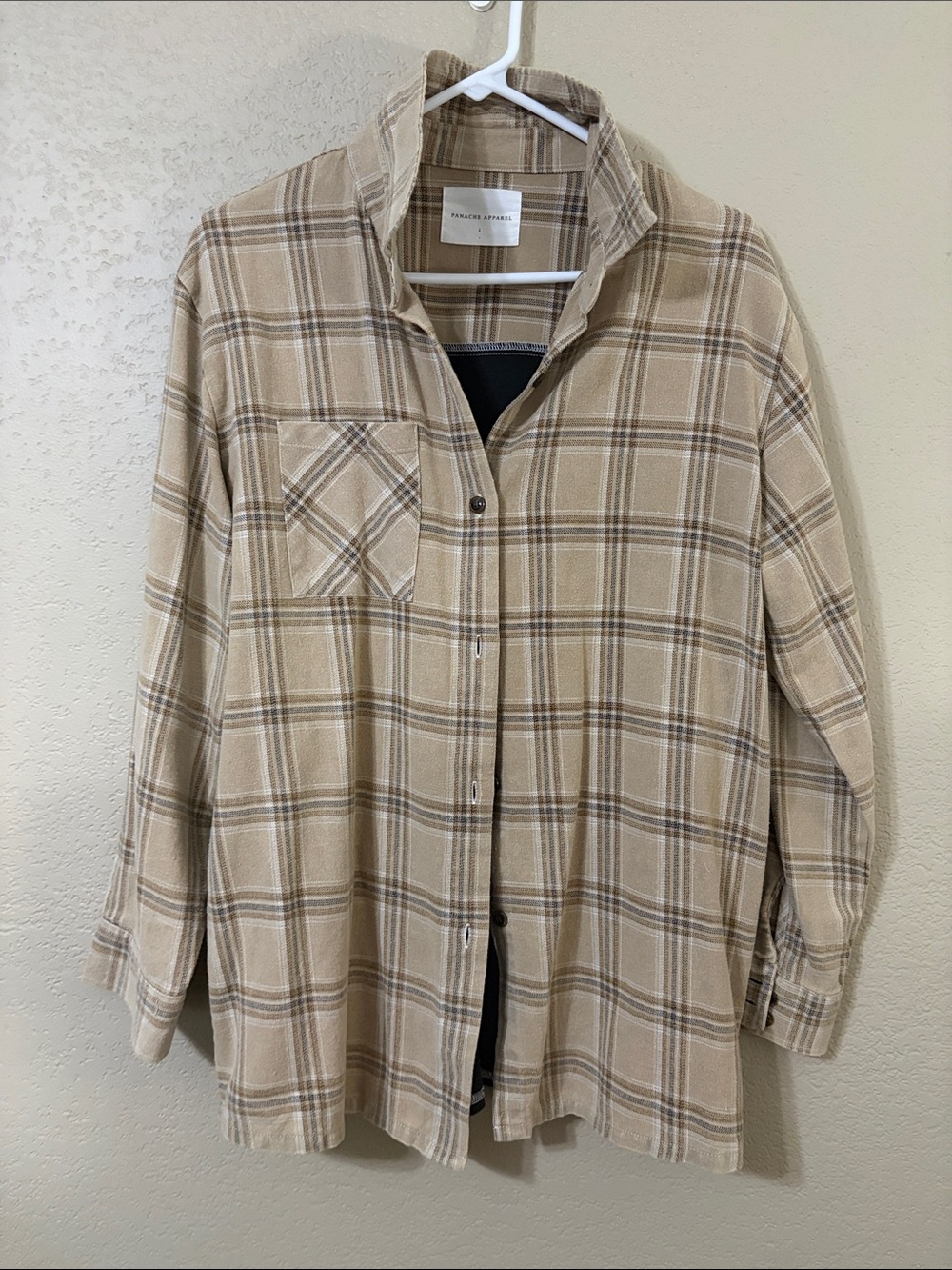 Panache Beige Plaid Button-Down Shirt
